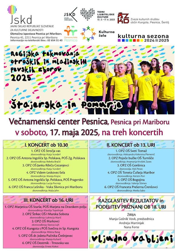 REGIJSKO TEKMOVANJE OTROŠKIH IN MLADINSKIH PEVSKIH ZBOROV